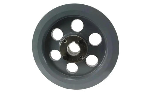 Efficient 7.75 inch dual groove cast iron pulley with a 1-1/8 inch bushing delivers reliable belt drive for B section 5L belts