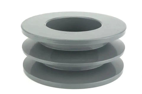 Durable 4 inch cast iron dual groove pulley for B5L belts and 1-3/8 inch shaft with solid steel H bushing for air compressors