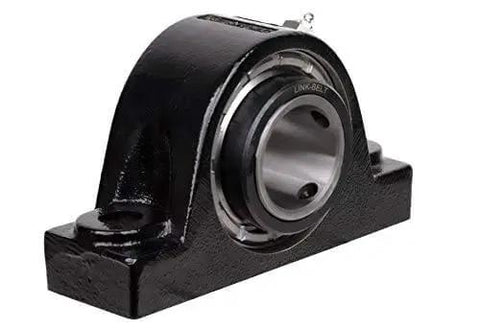 Front view of Solid-Housed Pillow Block Spherical Roller Bearing With 2-15-16 Inch Bore Rexnord Link-Belt PEB22447H Cast Iron Housing