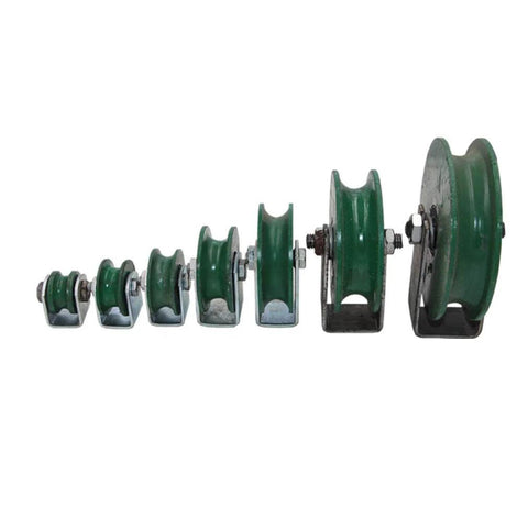 Pulley,Pulley Wheel, 2pc Cast Iron Directional Sheave,Track Wheel,Double Bearing,for Round Tube, Industrial Machines,Sliding Door,Rolling Gates