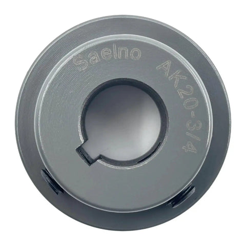 Top view of Two Inch Outside Diameter V Belt Pulley With One Groove For Three Quarter Inch Bore Cast Iron Motor Pulley with keyseat.