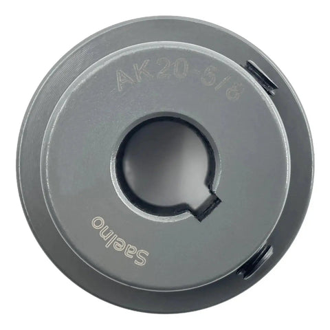 Top view of 2 Inch Outside Diameter V Belt Pulley With 5/8 Inch Bore For A 3L And 4L Belts Cast Iron Motor Pulley 1 Groove AK2058