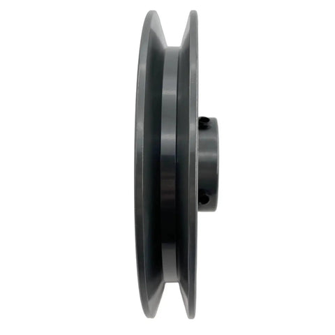 Side view of Heavy Duty Cast Iron V Belt Pulley With Seven Eighth Inch Bore And Five Point Seven Five Inch Outer Diameter One Groove. 