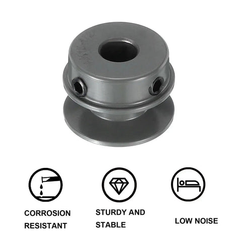 Cast Iron V Belt Sheave With 1/2 Inch Bore And 1.55 Inch Outer Diameter Single Groove For 4L And A Belts front view