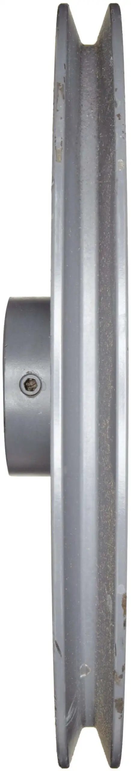 Side view of Bored-To-Size V Belt Sheave For A Belt Section With One Groove, 1 Inch Bore, Cast Iron Construction, 2.75 Inch OD, 9100 Max RPM.