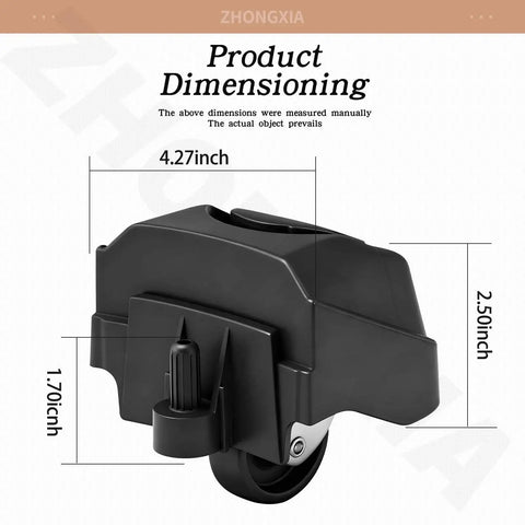 Two Pack Foot Caster And 12293 Caster Kit For Plate Caster Systems Compatible With Six To Sixteen Gallon Wet And Dry Vacuums side view