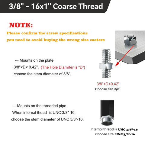 Threaded stem specification guide for 4 Inch Swivel Threaded Stem Caster Wheels Set Of 4 Heavy Duty 2000 Lb Capacity Locking Casters