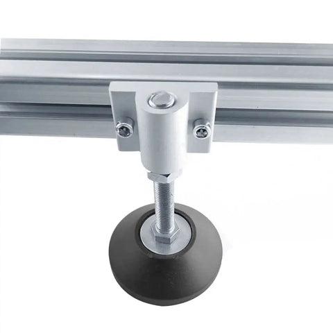 Side view of Six Piece Caster Wheel Connector Bracket Set For 2020 Series Aluminum Extrusion Profile Wheel Feet Mount Fixing Accessories Five Sixteenth Inch Thick Aluminum Alloy 6063 Anodized Finish.
