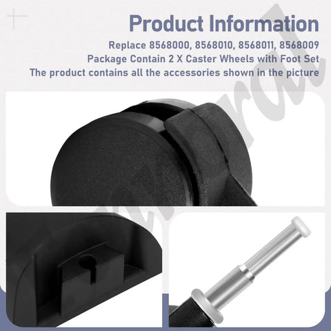 Caster Wheels And Foot Replacement Kit For Most Vacuums And A And B Cleaners Includes 2 Caster Wheels With Foot Set