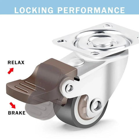 Small Caster Wheels 1 Inch Low Profile 360 Degree Swivel Casters Set Of 4 For Furniture Workbench And Cart With 2 Brakes And 2 Without Brakes