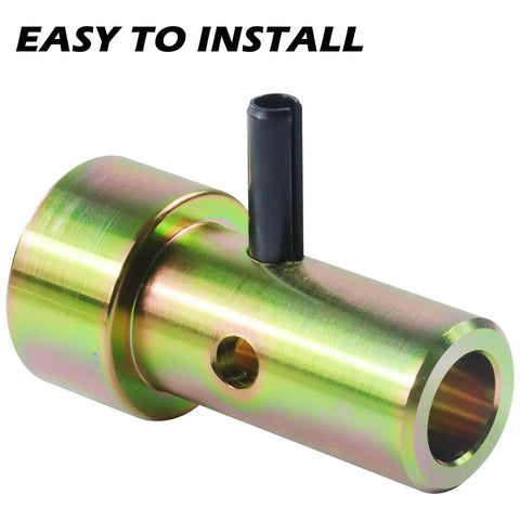 Close-up of a Two Pack CAT 1 Quick Hitch Adapter Bushing Kit With Top Link Pin And Lynch Pin for tractors, showing metal bushing.