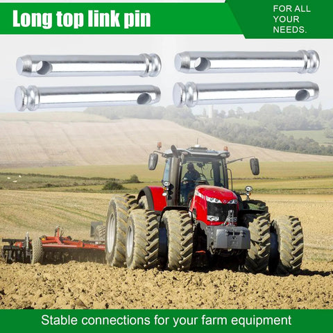 Cat 1 Tractor Top Link Pin Hitch Replacement Fits 195589M1 AC339942 Four Pack on farmland with tractor