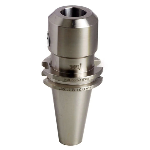 Heavy Duty CAT40 Side Lock End Mill Holder 1.0 Inch Shank 3.0 Inch Length Weldon Style Precision Ground Carbon Steel TIR 0.0002 Inch 25000 RPM USA Made