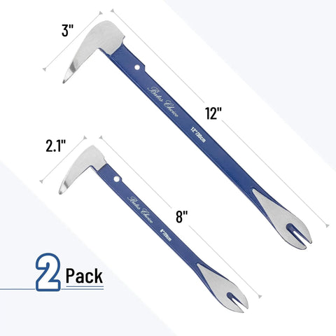 Image showing Two durable cat's paw nail pullers deliver strong leverage for removing nails, tacks, and staples with 8in and 12in bars.