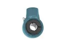 Front view of 1-3/4 in Accu-Loc hanger bearing unit UEECH209-28, wide sealed ball bearing for conveyor systems, linear slide unit.