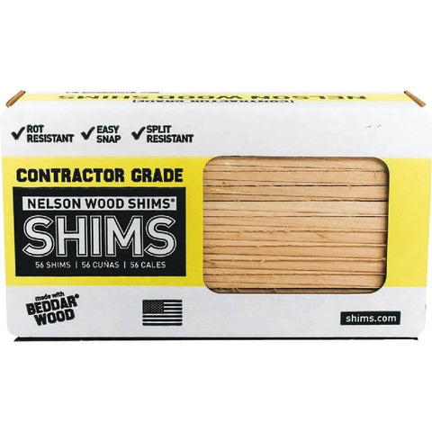Box of 8 Inch Cedar Wood Shims 56 Pieces Per Box 120 Contractor Boxes Tapered From 3/8 To 1/16 Inch