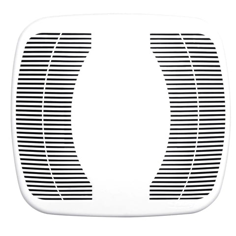 90 CFM Ceiling Mounted Bathroom Exhaust Fan With Snap In Installation Quiet 2.5 Sones White 10x10 Polymeric Grill