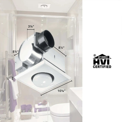 Ceiling Bathroom Exhaust Fan And Infrared Heater All In One 70 CFM 250 Watt BR40 Size Infrared Bulb Not Included 4.0 Sones Easy Install