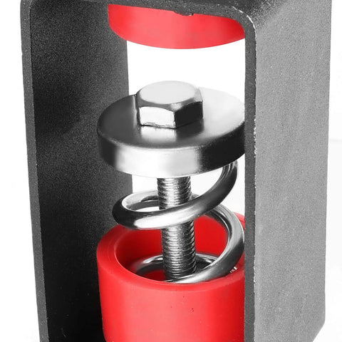 Close-up of Ceiling Vibration Damping Mounts With Removable Frame Hanger For Quiet Soundproofing, 110 Lb Capacity Spring Isolator