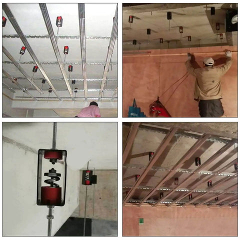 Ceiling Vibration Damping Mounts With Removable Frame Hanger For Quiet Soundproofing, 110 Lb Capacity Spring Isolator installed
