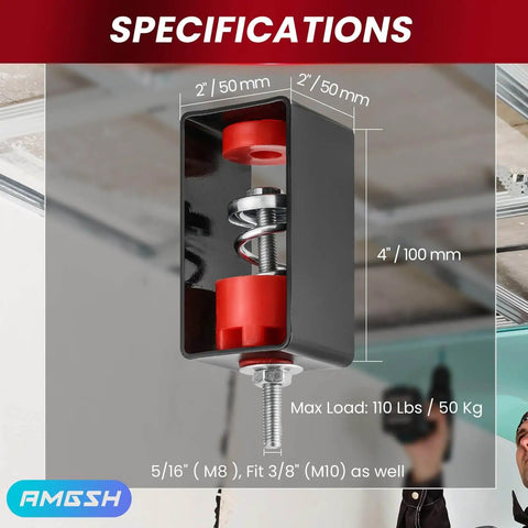 Ceiling Vibration Damping Mounts Ten Pack Spring Isolator Hangers With 110 Pound Capacity And 1.2 Inch Deflection in use