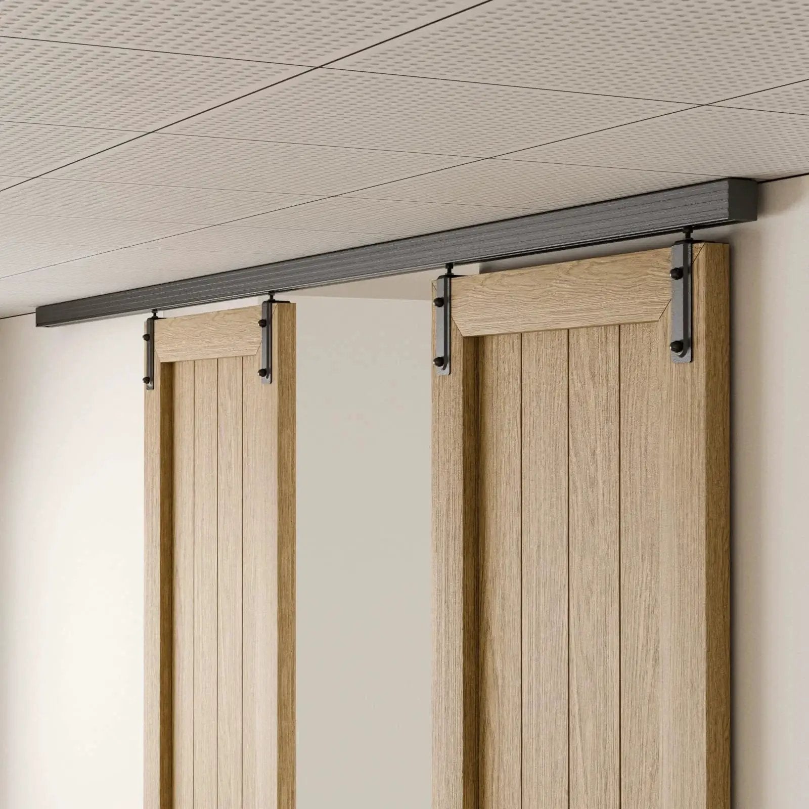 10 Feet Ceiling Mount Box Rail Barn Door Hardware Kit ...