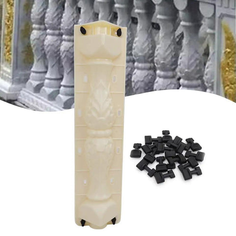 DIY Cement Railing Mold For Balustrades And Fence Rails Front And Rear Column Concrete Mold for walkways, showing mold and accessories