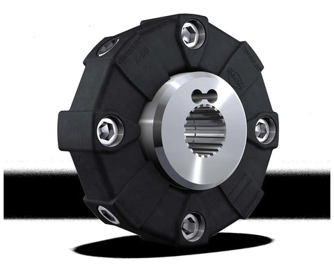 Front view of Beefy Torsionally Soft Drive Element With High Misalignment Tolerance And Vibration Damping For Electric Motors And Diesel Engines CENTAFLEX A Series By Rexnord Centa CF A 008 0 60 10722772.