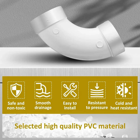 Two Pack Central Vacuum 90 Degree Elbow Fittings for 2 Inch Vacuum Pipe to Connect Two Pieces, Durable and Easy to Install