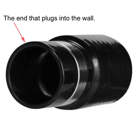 KingBra 1-1/4-inch central vacuum hose adapter, black plastic connector for universal central vacuum system