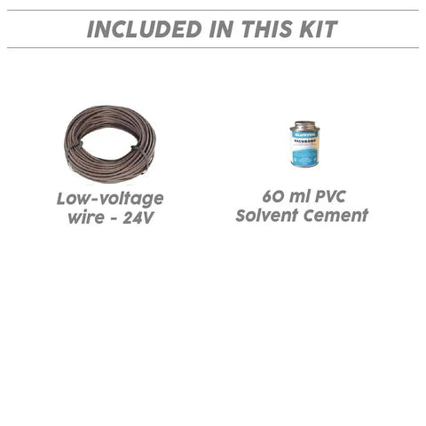 Complete Central Vacuum Fittings Kit With 3 Low Voltage Inlets Excluding Pipes For Universal 2 Inch PVC Piping System wire and cement