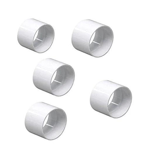 Central vacuum stop coupler fittings, Plastiflex, white, 5-pack