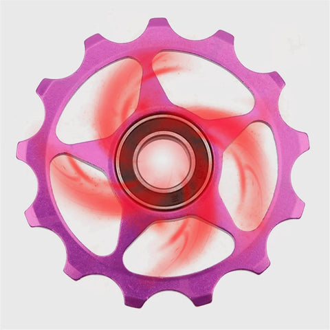 Purple Pulley Ceramic Bearing Jockey Pulley Road Bike Bicycle Rear Derailleur Jockey Wheel Bicycle Parts close-up
