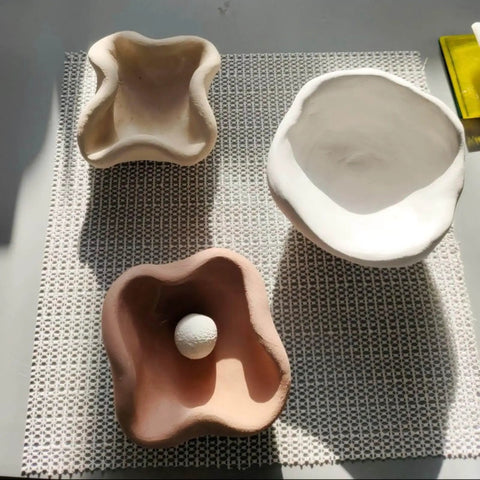 Energy Efficient Microwave Kilns For Glass Fusing And Jewelry Making, quick glass softening setup with ceramic forms and kiln paper.