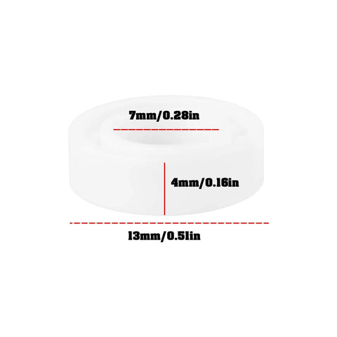 2 Pcs MR137 Full Ceramic ZrO2 Ball Bearings 7x13x4mm shown with measurements for precision applications in high speed motors.