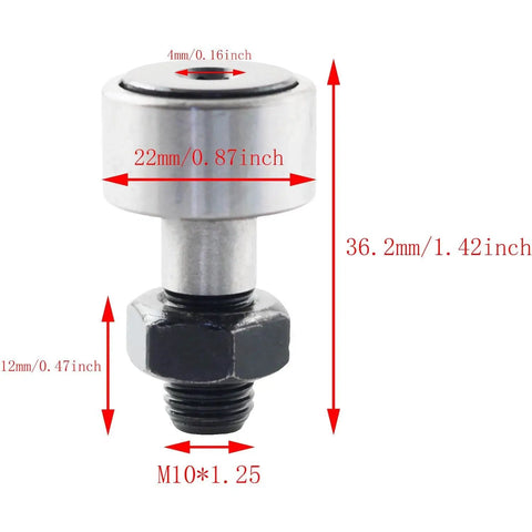 Four Pack Bolt Roller Bearing CF10 KR22 Cam Follower Guide Rail Ball Bearing with dimensions for industrial machinery