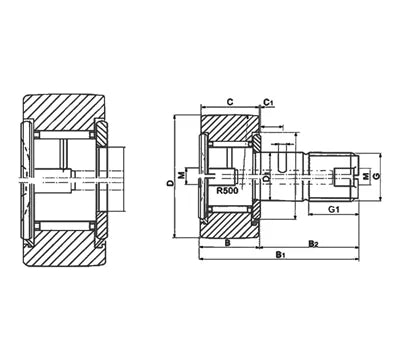 CF12 30mm Cam Follower Needle Roller Bearing
