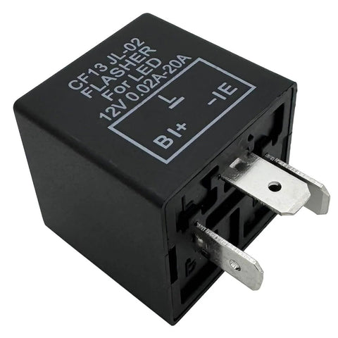 3 Pin LED Flasher Relay For Turn Signals, Fixed 12V Electronic Blinker, Unadjustable Speed, CF13 Style Auto Blinkers