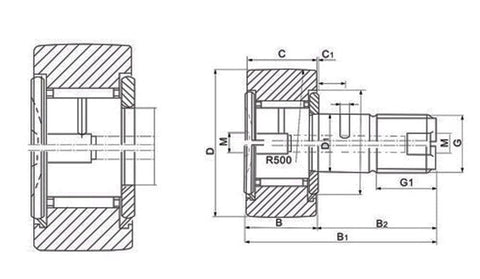 CF16 35mm Cam Follower Needle Roller Bearing