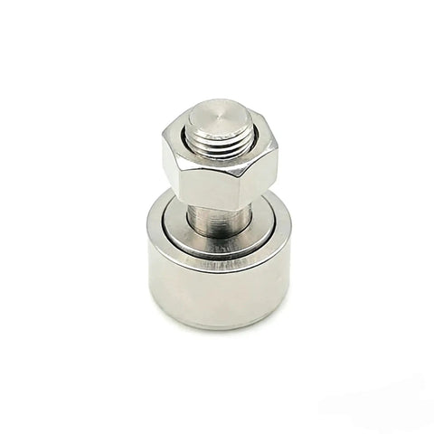 CF8 Stainless Steel Cam Follower Needle Roller Bearing KR19, 8x19x32.2mm, sealed heavy duty for cam and track systems, front view