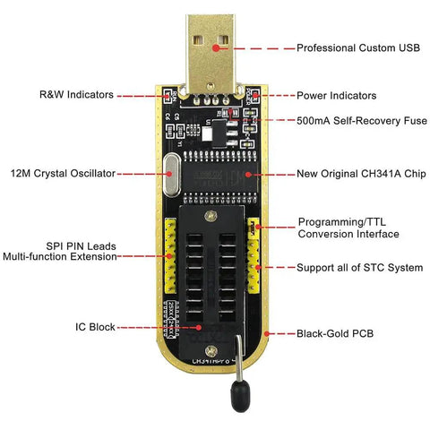 SOP8 SOIC8 In Circuit Test Clip For BIOS Programming With CH341A USB Programmer detailed view close-up