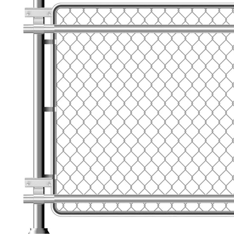 Two Pack Chain Link Fence Gate Brackets Universal Rolling Sliding Track Wall Mounts For Diameter From One And Five Eighths To Two And Seven Eighths Inch Track Pipe Post Galvanized Steel Coating Durable And Reliable Complete Gate Fitting Set installed on chain link fence