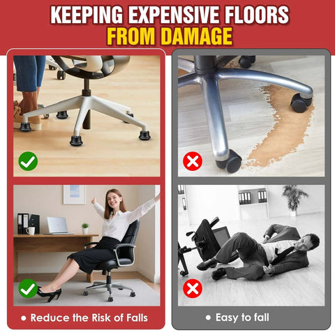 Office Chair Caster to Glide Conversion Feet Self Adhesive Felt Pads 10 Pack Replacement Glides reducing floor scratches