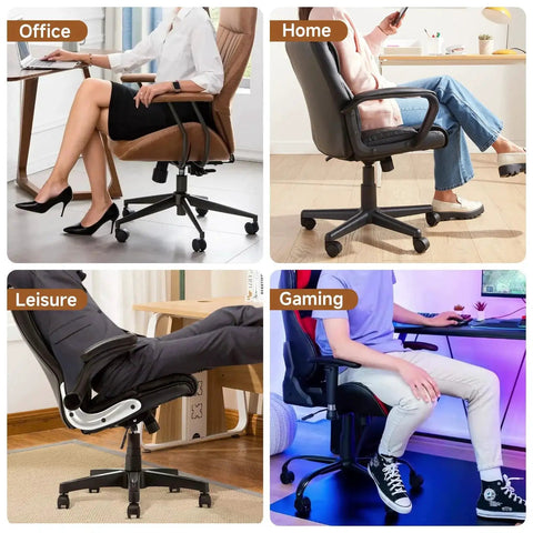 Chairs with 5 Pack 2 Inch Office Chair Caster Wheels With Quiet Rubber Rolling Casters, suitable for office, home, leisure, and gaming.