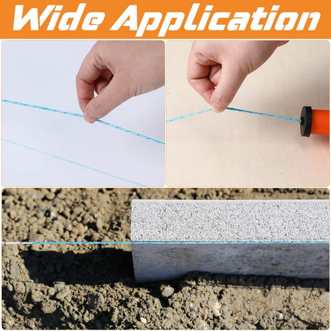 Two Pack 100 Ft Chalk Line Tool Reels Set With Portable PP Case Bright Orange For Construction Woodworking Decoration And Bricklaying To Help You Draw Straight Lines Clearly On Jobsites being used to mark surfaces