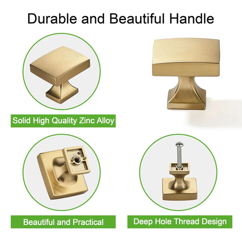 Champagne Bronze 10 Pack Cabinet Knobs Single Hole Drawer Pulls for Kitchen and Bedroom Cabinets, Solid Zinc Alloy, Durable Design