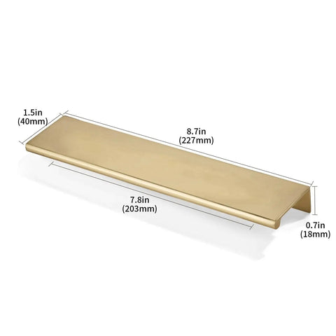 10 Pack 8 Inch Hole Center Champagne Bronze Finger Edge Pulls in Solid Zinc Drawer Pulls with Concealed Hidden Edge Installation.