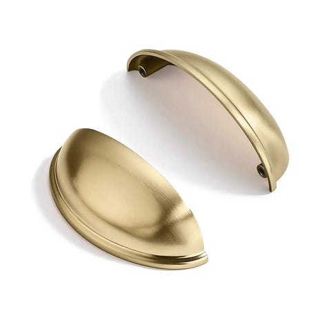 Front view of 10 Pack 3 Inch Champagne Bronze Cup Drawer Pulls For Cabinets And Furniture Durable Solid Metal Kitchen Hardware Cabinet Handles