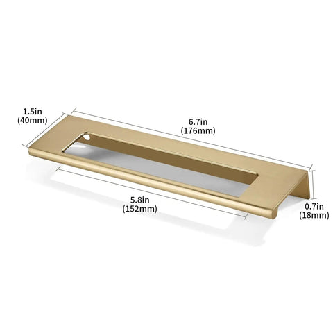 10 Pack 6 Inch Center To Center Champagne Bronze And Honey Bronze Finger Edge Pulls Zinc Drawer Pulls Hidden Edge Handles