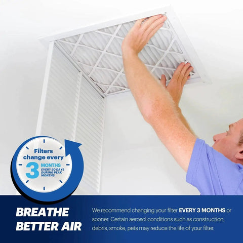 Experience cleaner air with a 6-pack of 20x20x1 MERV 13 electrostatic pleated filters installed in HVAC ceiling vent